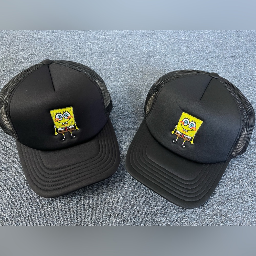 Black SpongeBob Embroidered Trucker Hat - Unbranded